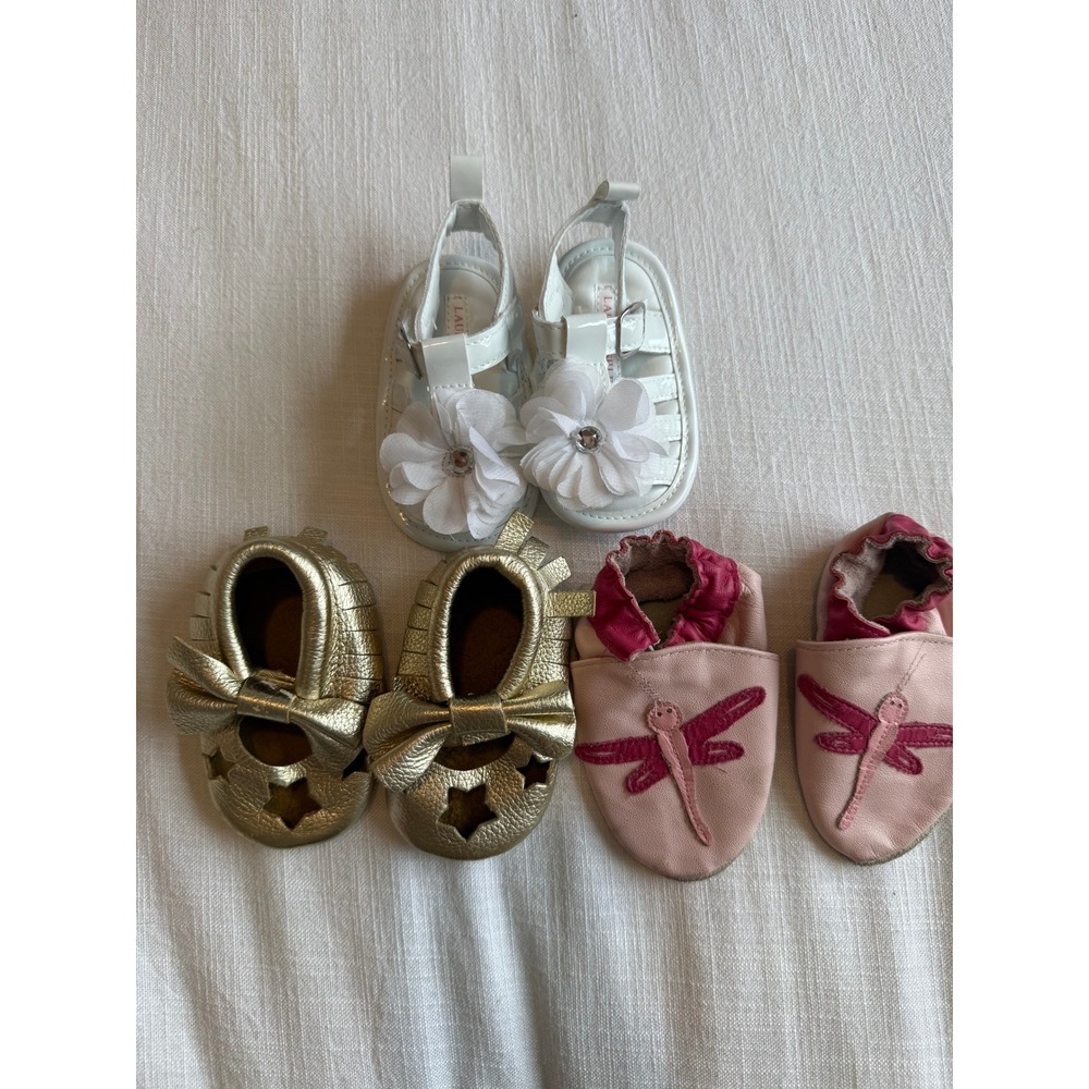 Baby Girl Shoes Bundle - Laura Ashley, Chloe‎ K., Robeez - Infant